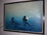 Neznámý autor : Polárníci,  olej na kartonu, 1980, nesignováno,  71 x 103 cm, + 2, vyvolávací cena za komplet 1100 Euro
