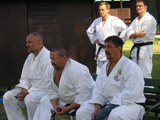 Komise STV, zleva sensei Modrý, Hodík a Klikar, v pozadí sensei Větrovec a Hrdý