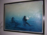 Neznámý autor : Polárníci, olej na kartonu, 1980, nesignováno, 71 x 103 cm, + 2, vyvolávací cena za komplet 1100 Euro Neznámý autor : Polárníci, olej na kartonu, 1980, nesignováno, 71 x 103 cm, + 2, vyvolávací cena za komplet 1100 Euro